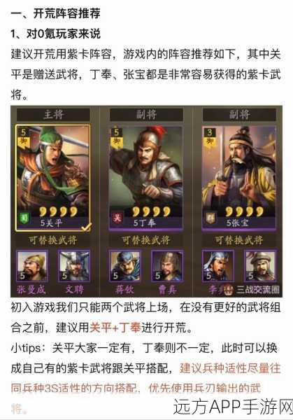 三国志战棋版开局必备，超强开荒阵容大揭秘