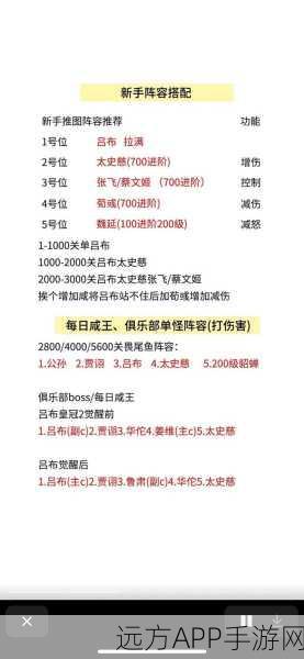 大王不好啦！前期最强阵容搭配秘籍大公开