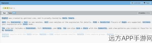 手游开发者必备神器，RegExr助力正则表达式创作大赛