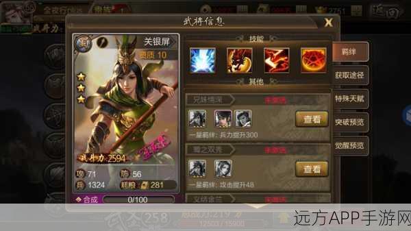 三国志13新角色揭秘,蜀国巾帼英雄关银屏闪耀登场!