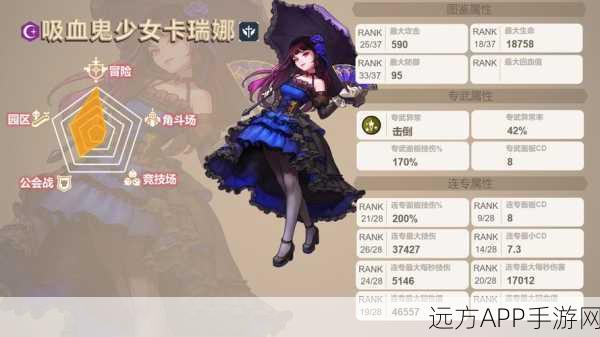 手游新角色揭秘，坎公骑冠剑中的吸血鬼少女卡瑞娜全解析