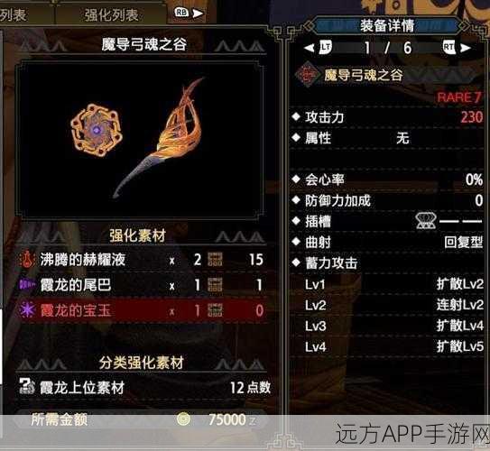 手游攻略，怪物猎人霞龙深度剖析，武器搭配与实战策略揭秘
