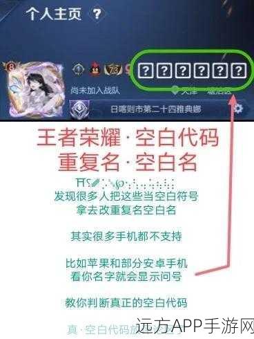 王者荣耀玩家必看，揭秘名字显示方框问号或空白的真相！