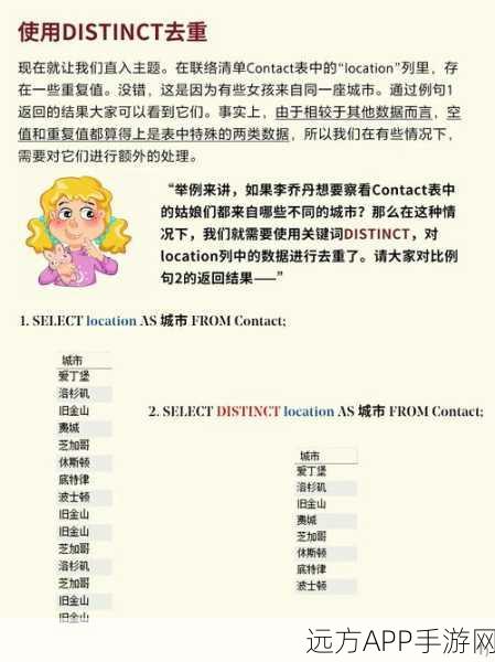 手游开发者必备，SQL中SELECT DISTINCT的实战技巧揭秘