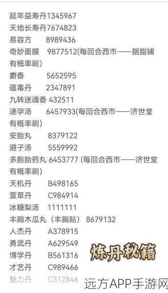 揭秘皇帝成长计划2丹药配方，助你龙体康健，一统天下！