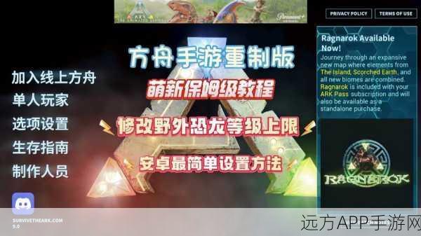 手游新纪元,方舟,进化生存新手进阶指南,从零打造生存大师传奇
