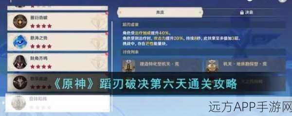 原神蹈刃破决第六天高效通关秘籍，掌握关键技巧，轻松斩破难关