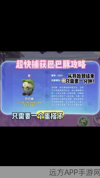 蛋仔派对高手攻略，揭秘巴巴豚捕捉全攻略与稀有地图位置