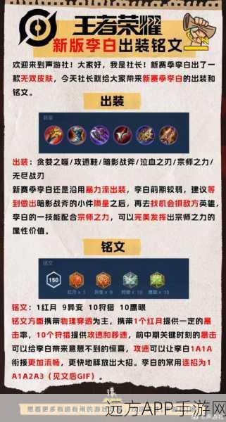 解锁刺客巅峰!王者荣耀李白出装攻略,赛场上的飘逸杀手