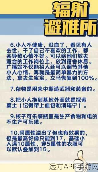 辐射避难所新手必看，高手揭秘前期高效开局策略与实战技巧