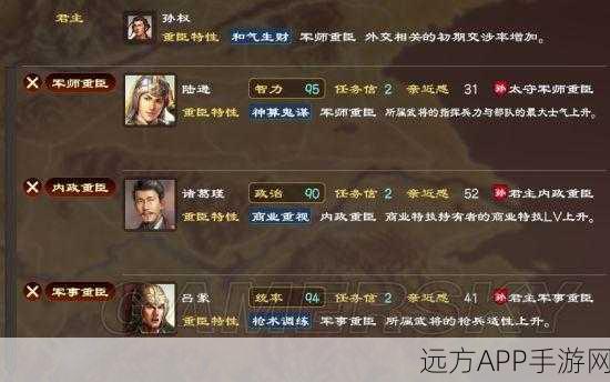 三国志13深度揭秘，重臣特性叠加机制与实战效果全解析