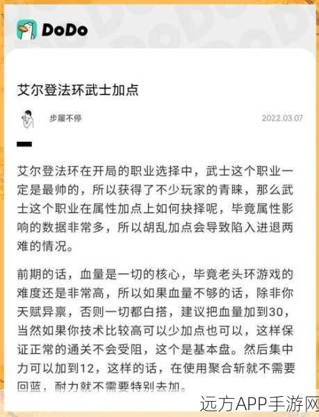艾尔登法环深度攻略，武士流派双刀流玩法技巧与实战推荐