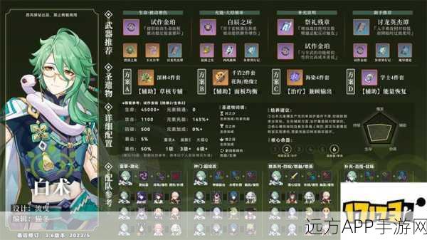 原神白术,法器与武器搭配深度解析,打造全能辅助王者