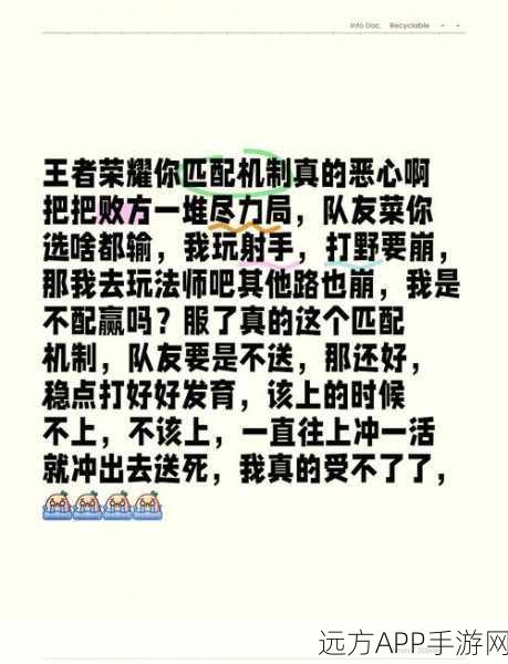 王者荣耀排位赛难题揭秘，高手也头疼的匹配机制与策略应对