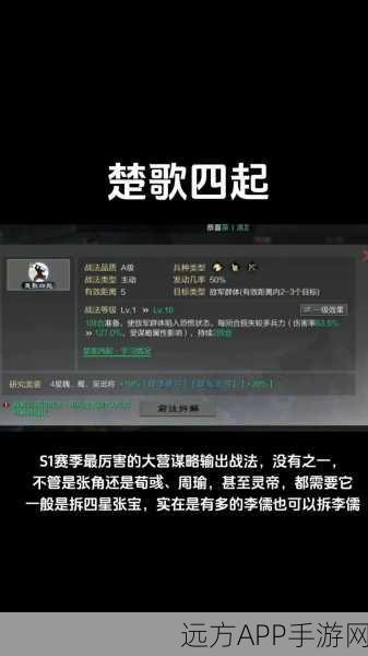 手游攻略，深度剖析率土之滨四星战法，打造无敌战力！