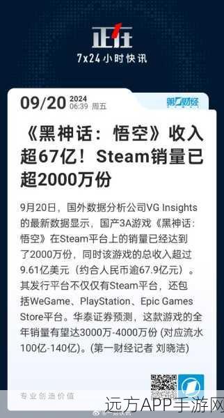 黑神话，悟空销量展望，开启国产游戏新纪元的销量奇迹？