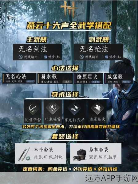 燕云十六声，揭秘无名剑法顶级心法搭配，打造无敌战斗组合！