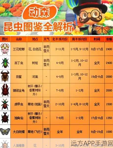 心动小镇昆虫出没全攻略,掌握天气时间,捕捉稀有昆虫秘籍