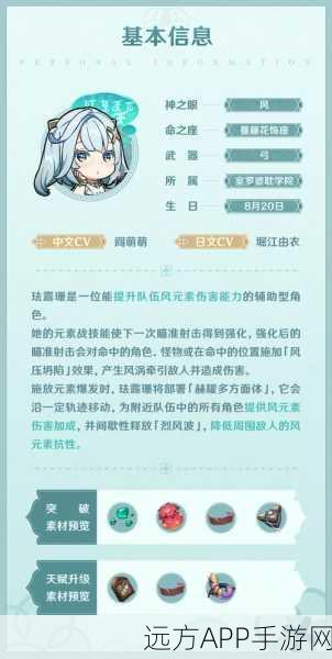 原神珐露珊深度攻略,角色定位、技能全解与毕业装备配置