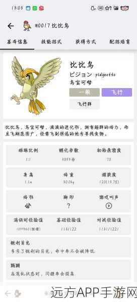 宝可梦大师深度解析，大比鸟技能全览与培养价值探讨