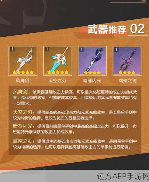 原神班尼特角色攻略,圣遗物与武器搭配推荐