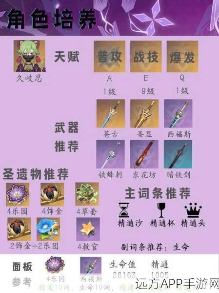 原神久岐忍四星武器推荐，打造高效战斗配置